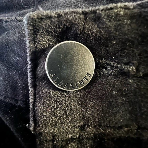 ALLSAINTS Heidi Cropped Velvet Pants Size 28 - Picture 3 of 5